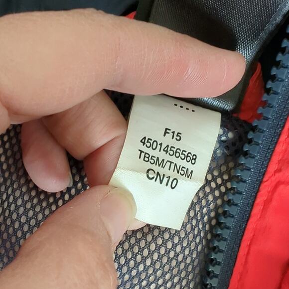 The North Face Boys Shell Hooded Waterproof Jacket Red Blue XL 18 20 - Picture 5 of 7